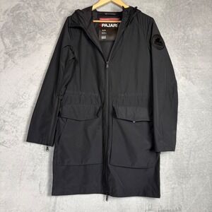 PAJAR Dew Long Raincoat Black Hooded Anorak Parka Jacket Women's Small Casual